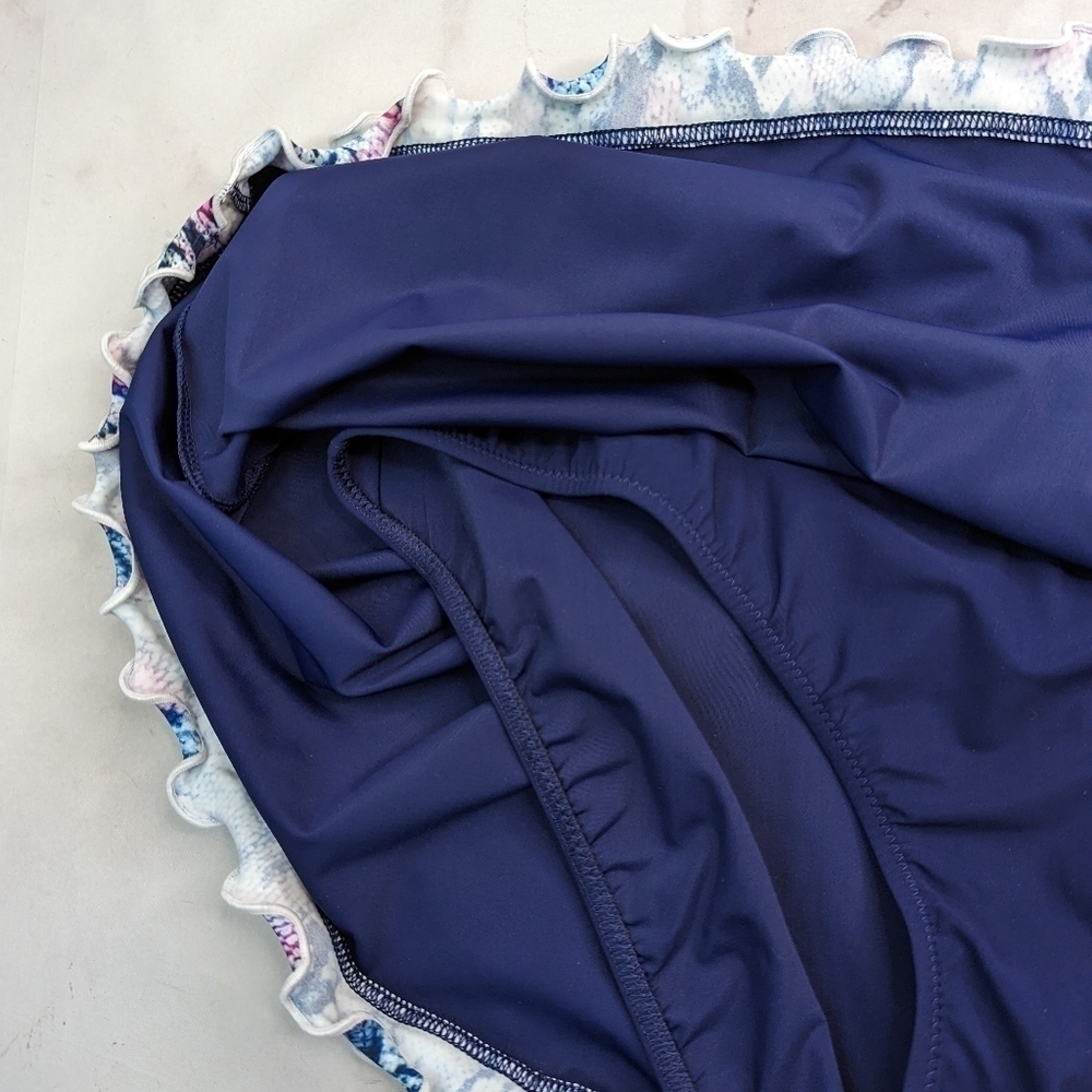 Profile By Gottex Swim Skirt Womens 18 W 2X Blue Bottom Synch Bathing Suit - Picture 9 of 13